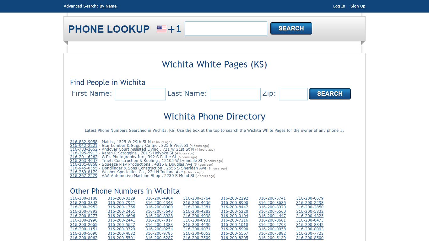 Wichita White Pages - Wichita Phone Directory Lookup