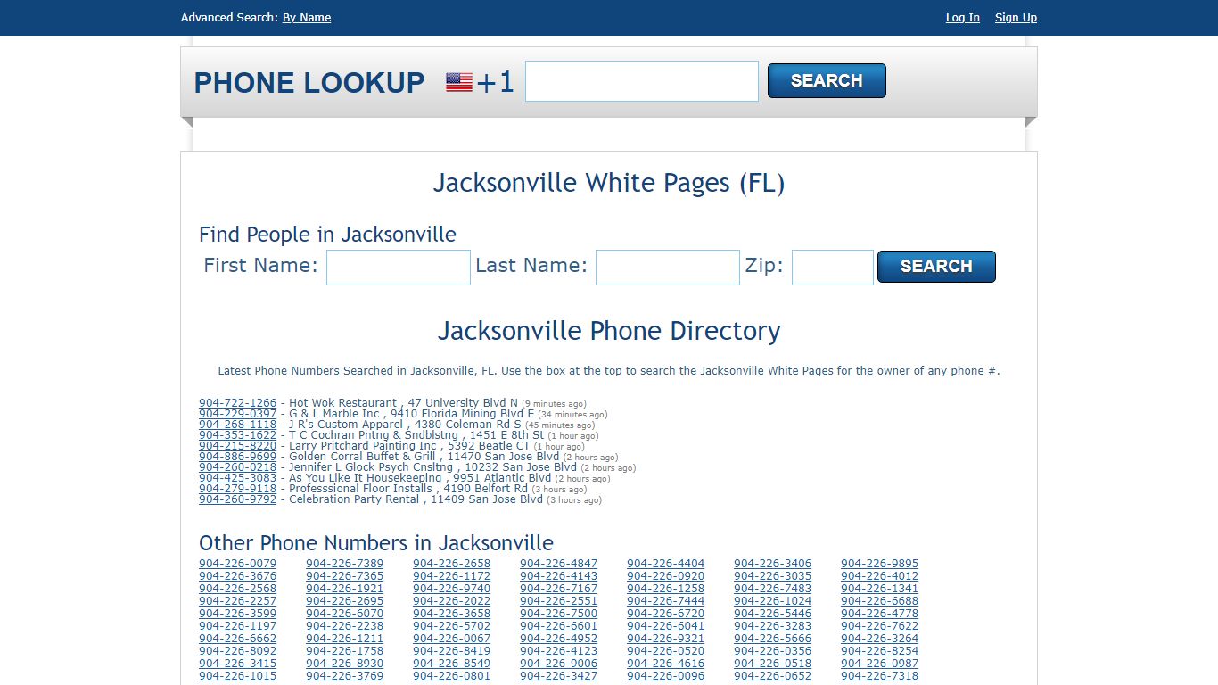 Jacksonville White Pages - Jacksonville Phone Directory Lookup